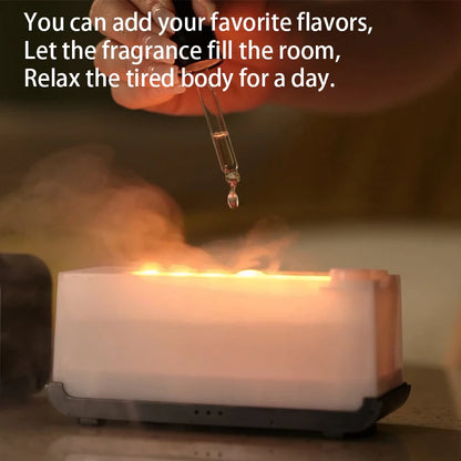 Flame Aroma Diffuser,Fragrance Essential Oil Diffuser Humidifier,with 3D Flame Night Light 120mL for Bedroom, Home and Office