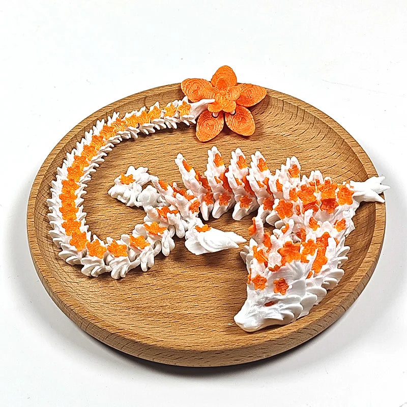 3D Printed Crystal Dragon Articulated Dragon Fidget Toy Cherry Blossom Dragon Home Office Decor Birthday Gift For Boys 2025new