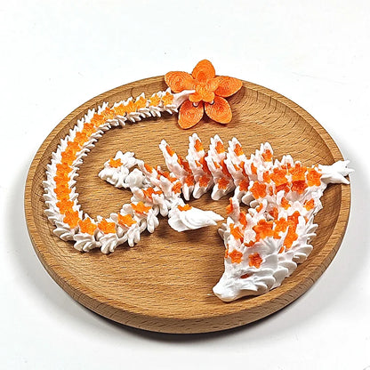 3D Printed Crystal Dragon Articulated Dragon Fidget Toy Cherry Blossom Dragon Home Office Decor Birthday Gift For Boys 2025new