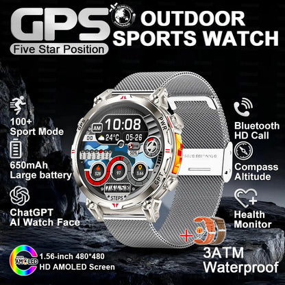 2026 New Ultra 650mAh Battery Smart Watch Built in GPS Compass 10ATM Waterproof Sports tracker Outdoors Military Smartwatches