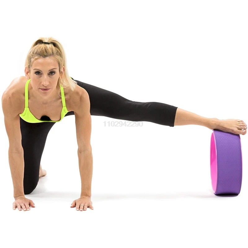 12" Yoga Wheel  Back Roller Deep Tissue Massager Yoga Stretching Equipmen for Back Pain Relief Improving Yoga Poses Relaxation