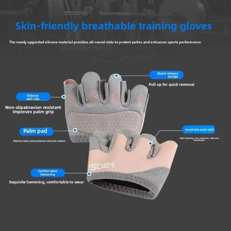Anti-Callus Four-Finger Half-Finger Non-Slip Breathable Sports Fitness Gloves for Pilates Aerial Yoga Male And Female