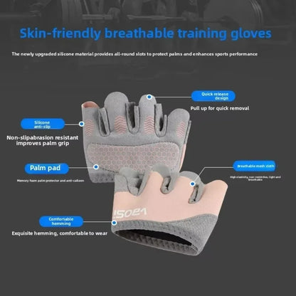 Anti-Callus Four-Finger Half-Finger Non-Slip Breathable Sports Fitness Gloves for Pilates Aerial Yoga Male And Female