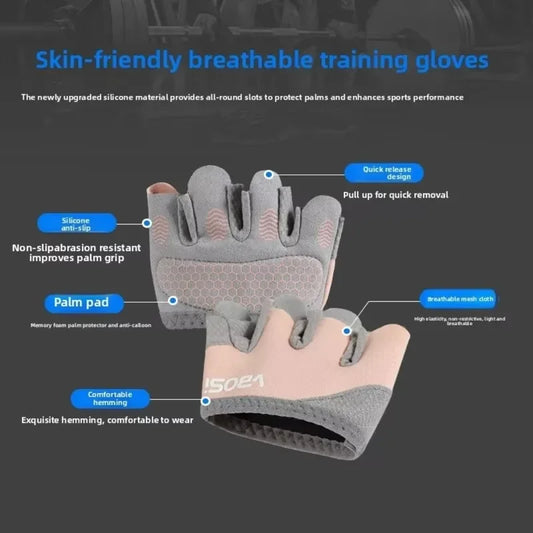 Anti-Callus Four-Finger Half-Finger Non-Slip Breathable Sports Fitness Gloves for Pilates Aerial Yoga Male And Female