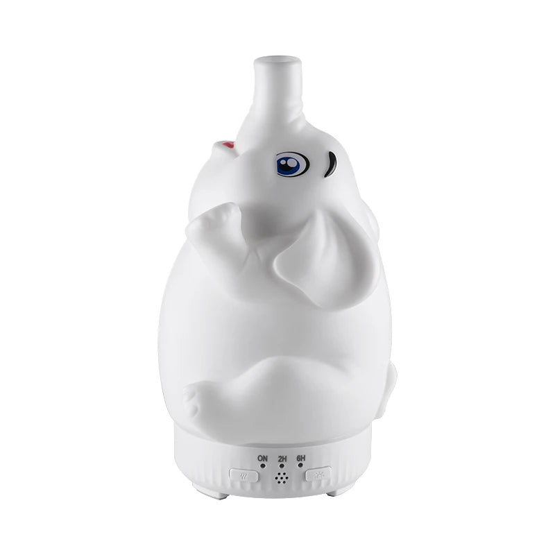 Creative Elephant Aroma Diffuser with Jellyfish Ring Mist Spray Rotating Essential Oil Humidifier Night Light Decompression Gadg