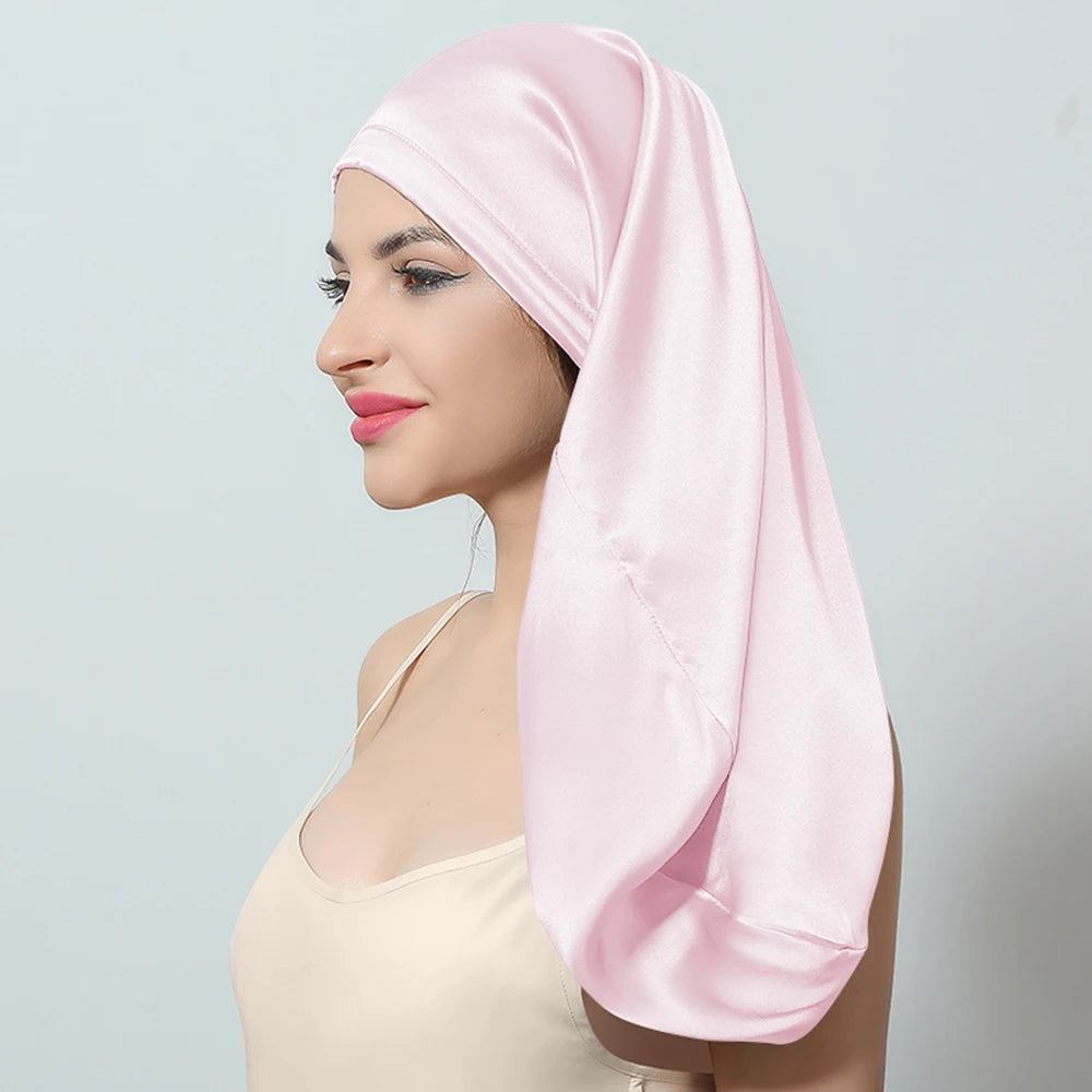 100% Silk Sleeping Hair Cap Long Hair Night Silk Sleep Cover for Women for Hair Care 16 Momme