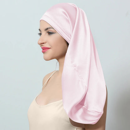 100% Silk Sleeping Hair Cap Long Hair Night Silk Sleep Cover for Women for Hair Care 16 Momme