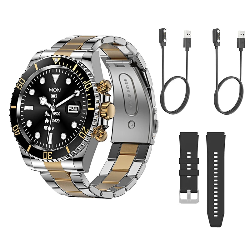 Aiweile AW12 Smartwatch Smart Watch Man High-End Fitness Tracker Sport Business Bluetooth Call 1.3 Inch Steel Play Music Clock