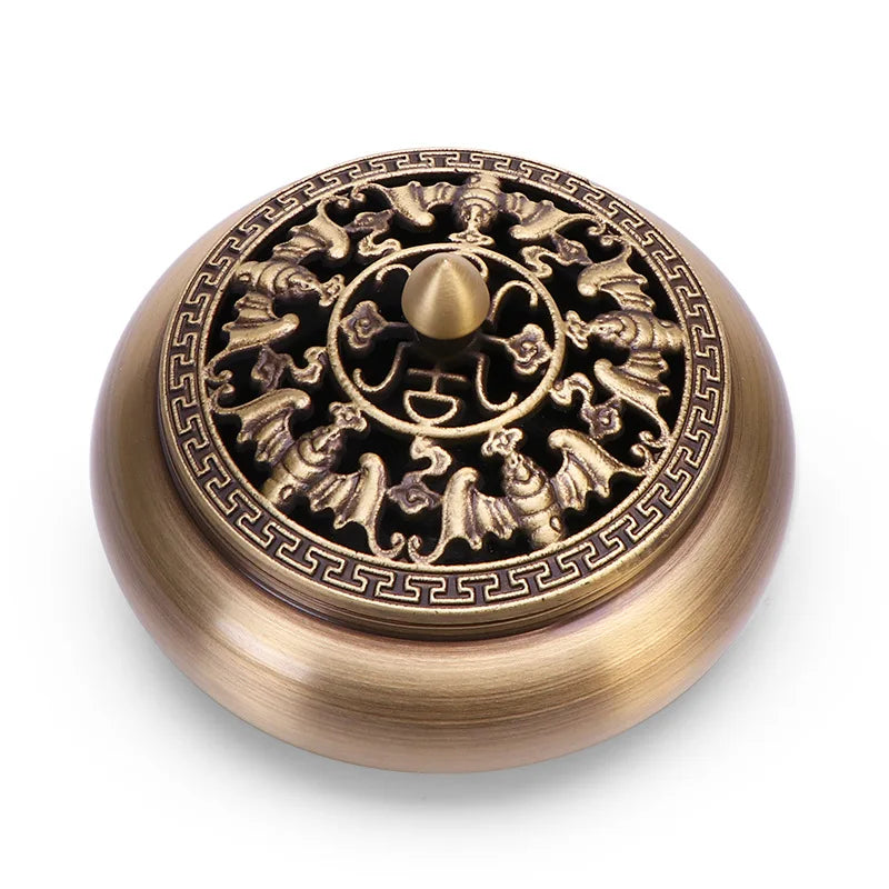 Incense Furnace Pure Copper Household Indoor Sandalwood Antique Pan Incense Furnace Soothes The God Incense Furnace