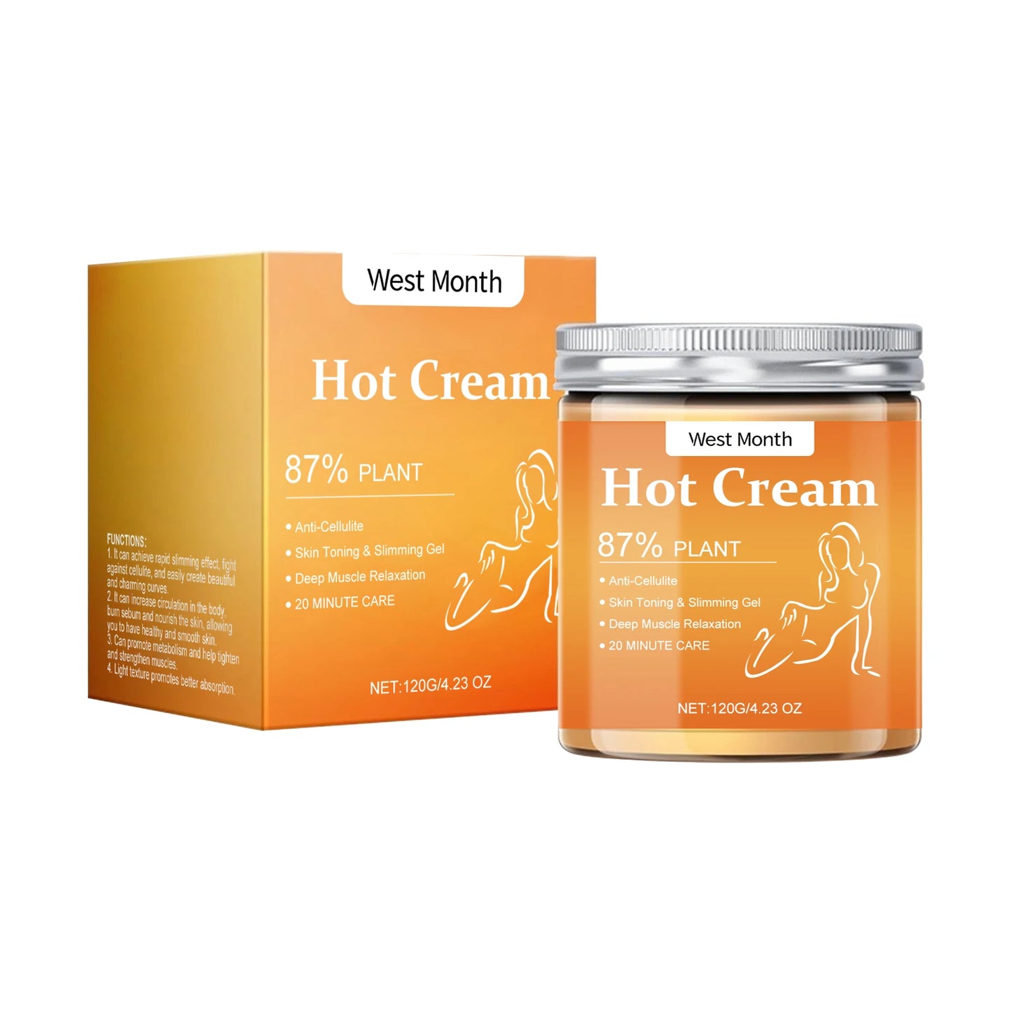 Fat Burner Weight Loss Cream Anti Cellulite Shaping Sculpting Firming Arms Belly Abdomen Thigh Legs Full Body Massager Hot Cream