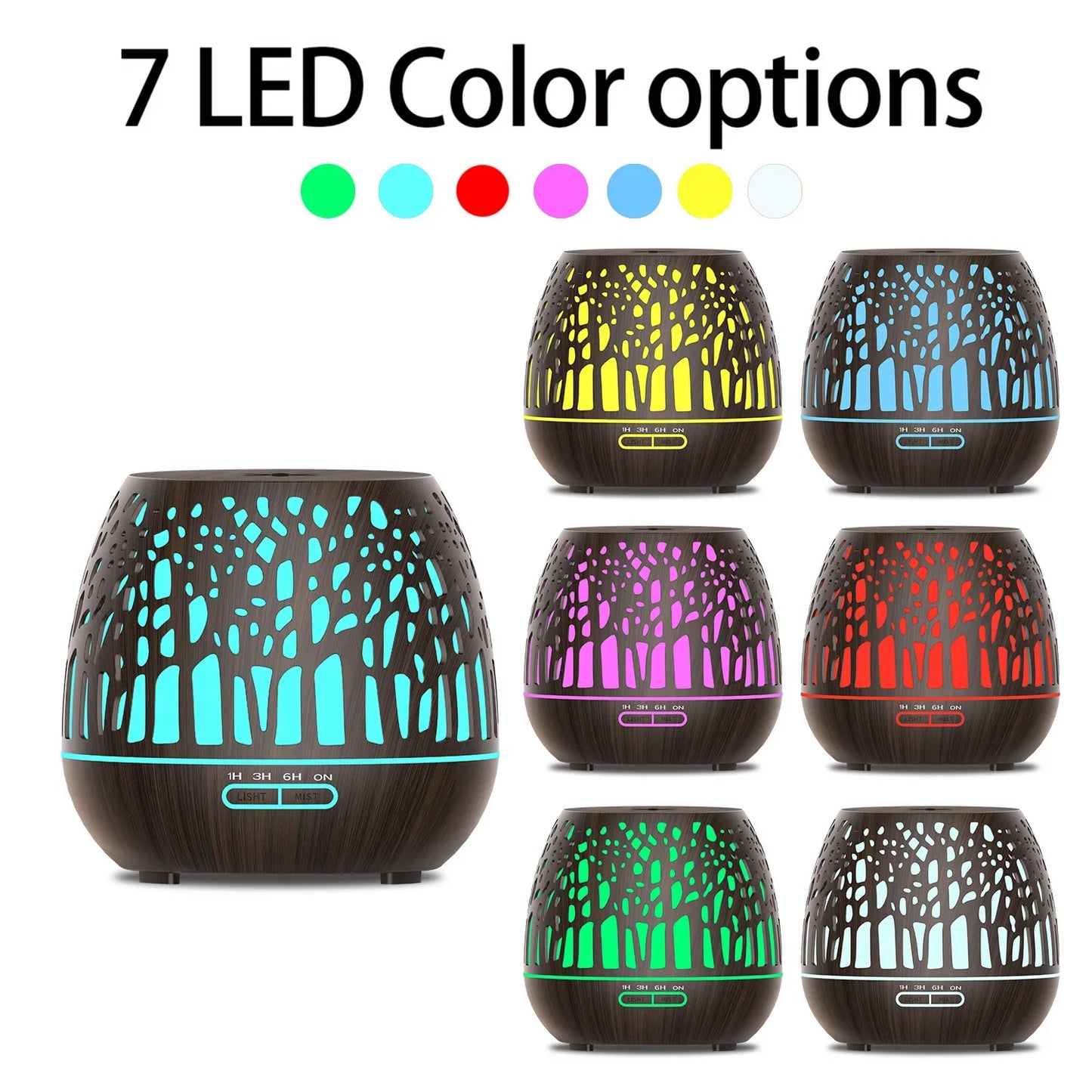 Tuya Smart 500ml Aromatherapy Essential Oil Diffuser Wood Grain Air Humidifier Aromatherapy Ultrasonic Remote Control Home Bedro