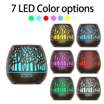 Tuya Smart 500ml Aromatherapy Essential Oil Diffuser Wood Grain Air Humidifier Aromatherapy Ultrasonic Remote Control Home Bedro