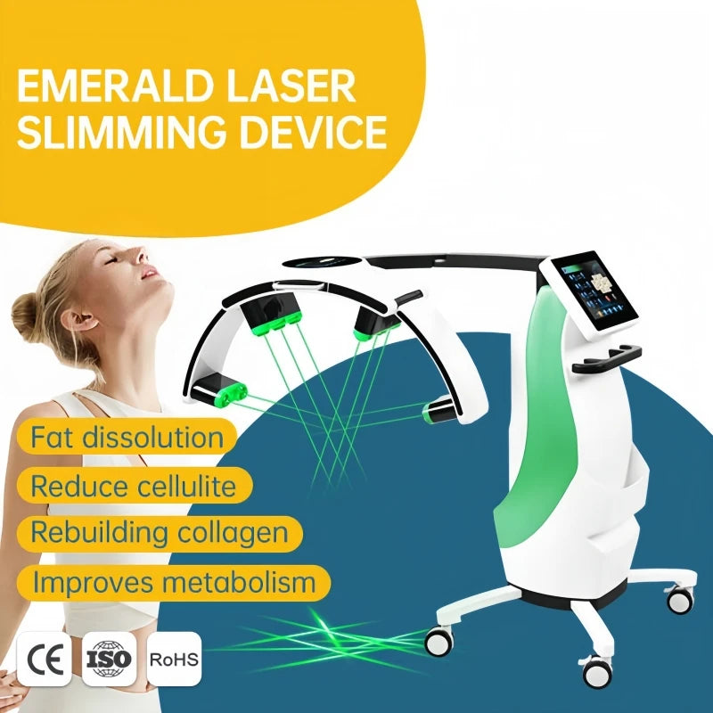 2026 Newest 10D Emerald Laser Painless 532nm green and red light Fat Weight Loss Body Shaping Slimming