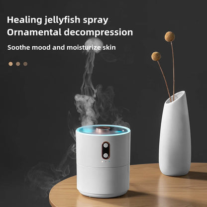 450ml Jellyfish Aroma Diffuser USB Electric Ultrasonic Air Humidifier Dual Nozzle Heavy Fog Aromatherapy Essential Oil Diffuser
