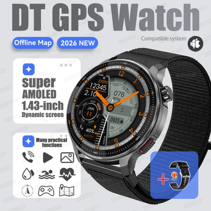 New Outdoor Adventure Tactical Smart Watch Built-in GPS Offline Map 4GB RAM Compass Altimeter Men Fitness Exercise Smart Bracele