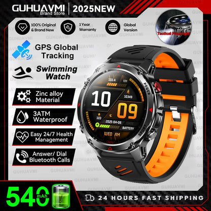 2025 New Women's Fashion Sports Smart Watch Built in GPS 3ATM Waterproof Bluetooth Call Health Monitoring Smartwatches For Women