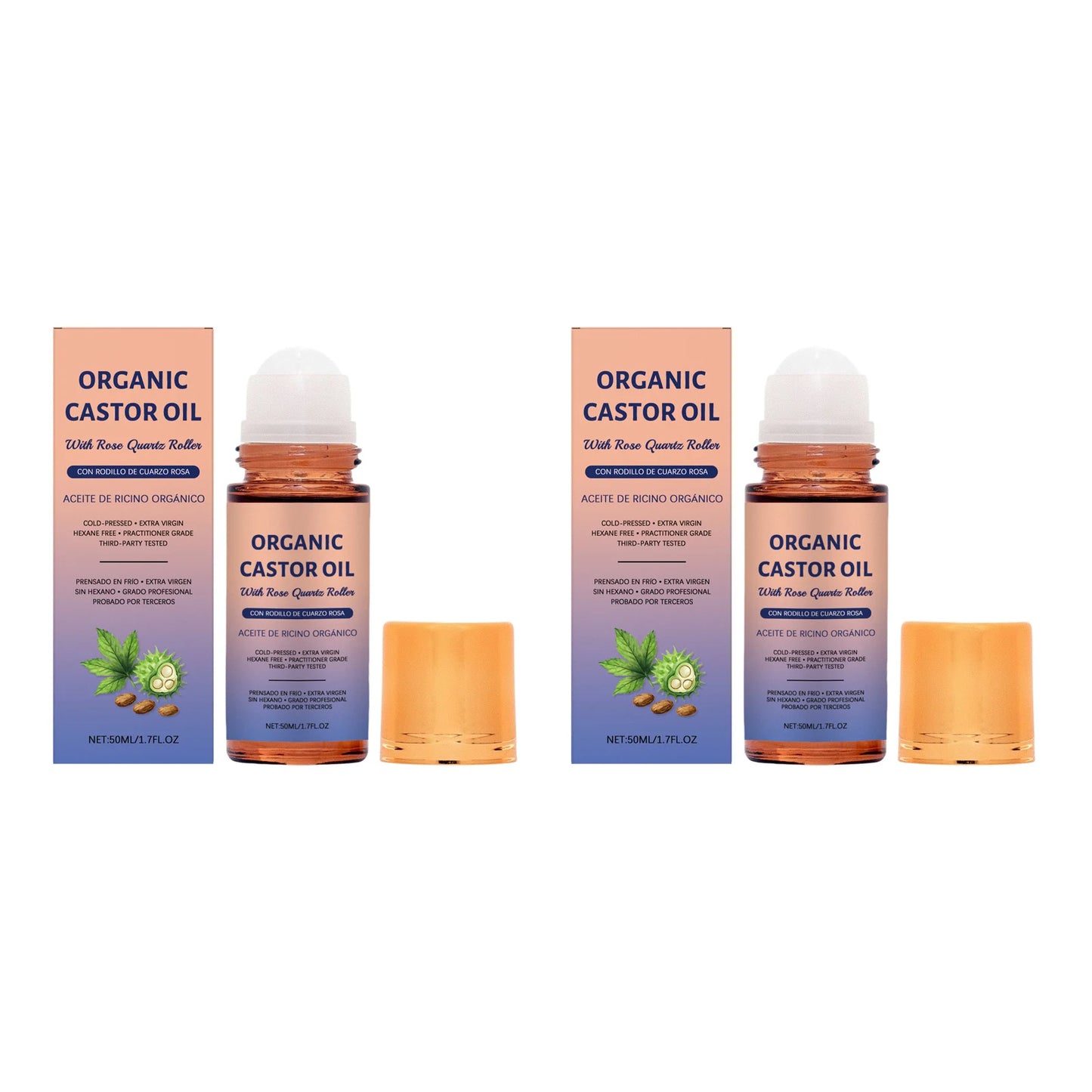 Organic Castor Oil Roll on Skin Care Essential Oil Moisturize Nourishing Brightening Deep Relaxation Face Body Massage Essence