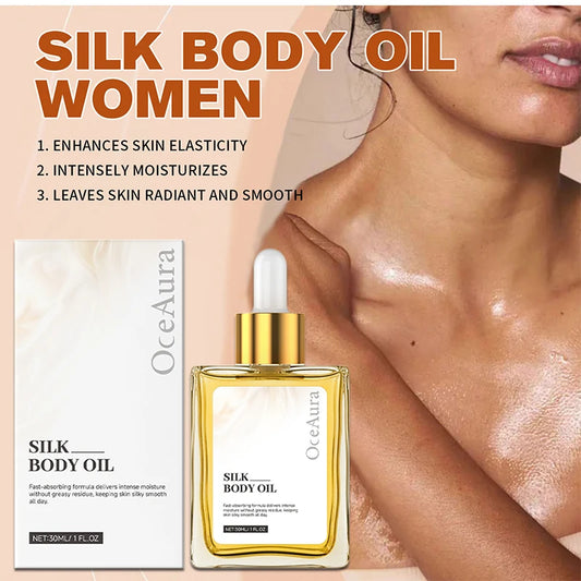 Deep Nourishing Silk Body Oil Soothing Repair Dry Skin Brightening Glow Non-greasy Fast Absorbing Hydrating Skin Care Oil