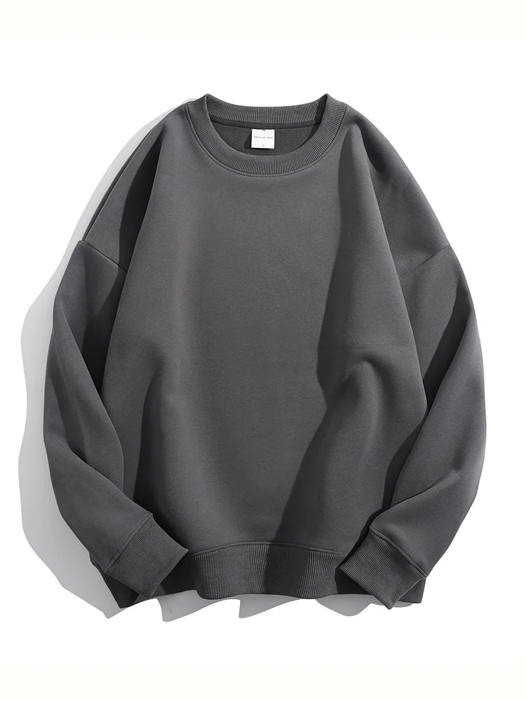 Soft Fleece Sweatshirt Women Sport Winter Clothes Warm Blue Round Neck Loose Pullovers Oversized Women Velvet Sweatshirt Black