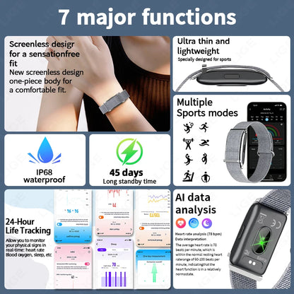 LIGE New GPS Motion Trajectory Fitness Smart Bracelet Heart Rate Pressure Health Monitor Smartwatch Sports Step Electronic Band