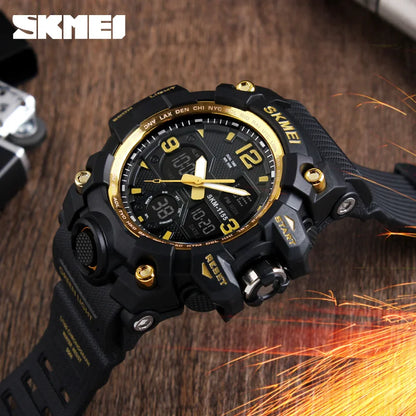 SKMEI 1155 Digital Military Watch for Men Sports Waterproof Large Mens Electronic Wristwatches Shockproof LED Display Clock 1637