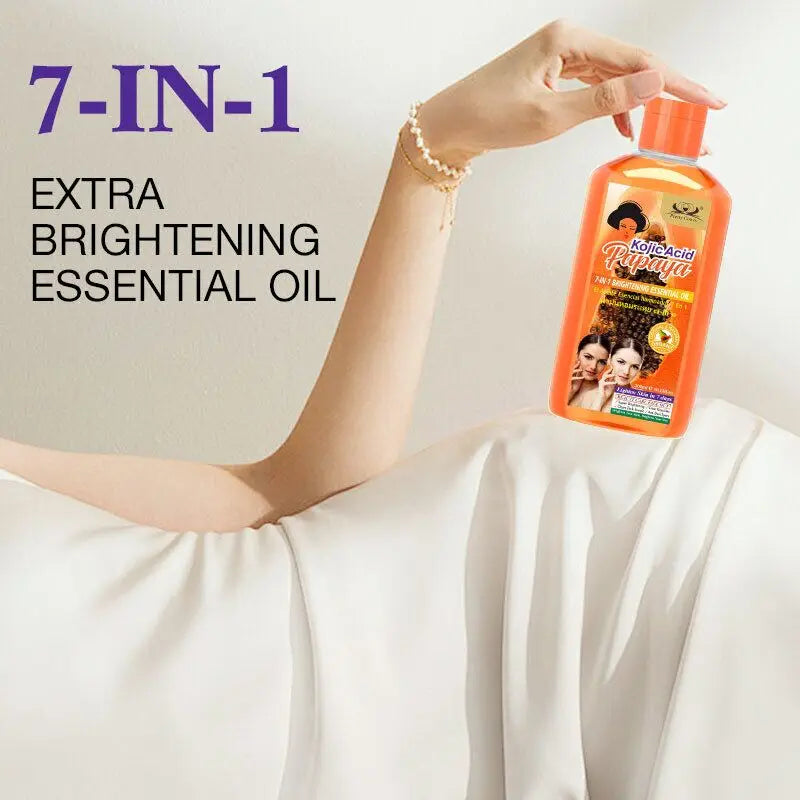Face & body essential oil brightening 7 in 1 fades dark spots powerful whitening lightens and illuminates your skin nourishes