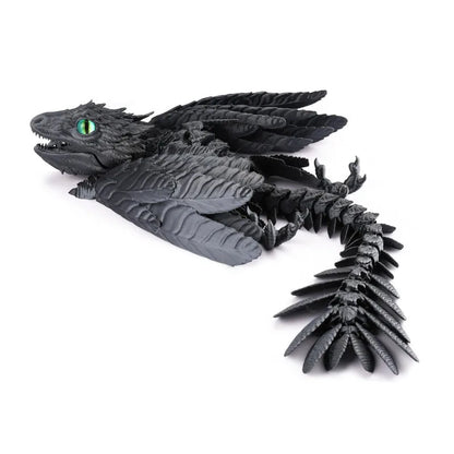 3D Printed Feather Dragon With Bird Wings Creative Flying Dragon Figurine Decorative Toy For Home Office Desktop Decoration Gift