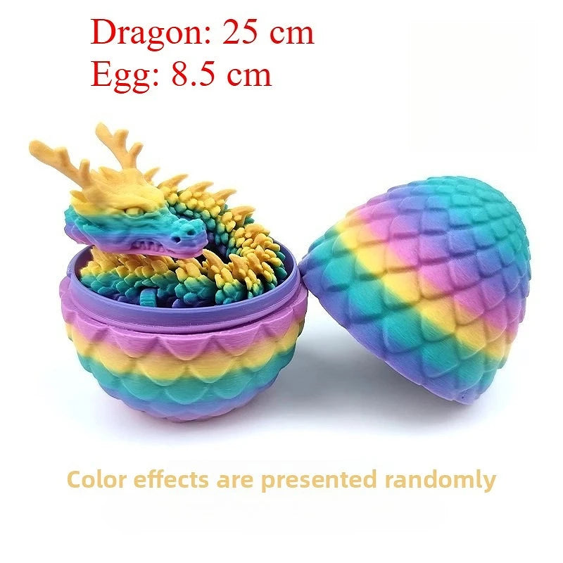 Articulated Dragon Figurine 3D Printed Dragon Egg Mini Model Home Desk Car Ornament Art Craft Decor for Indoor Daily Scenes