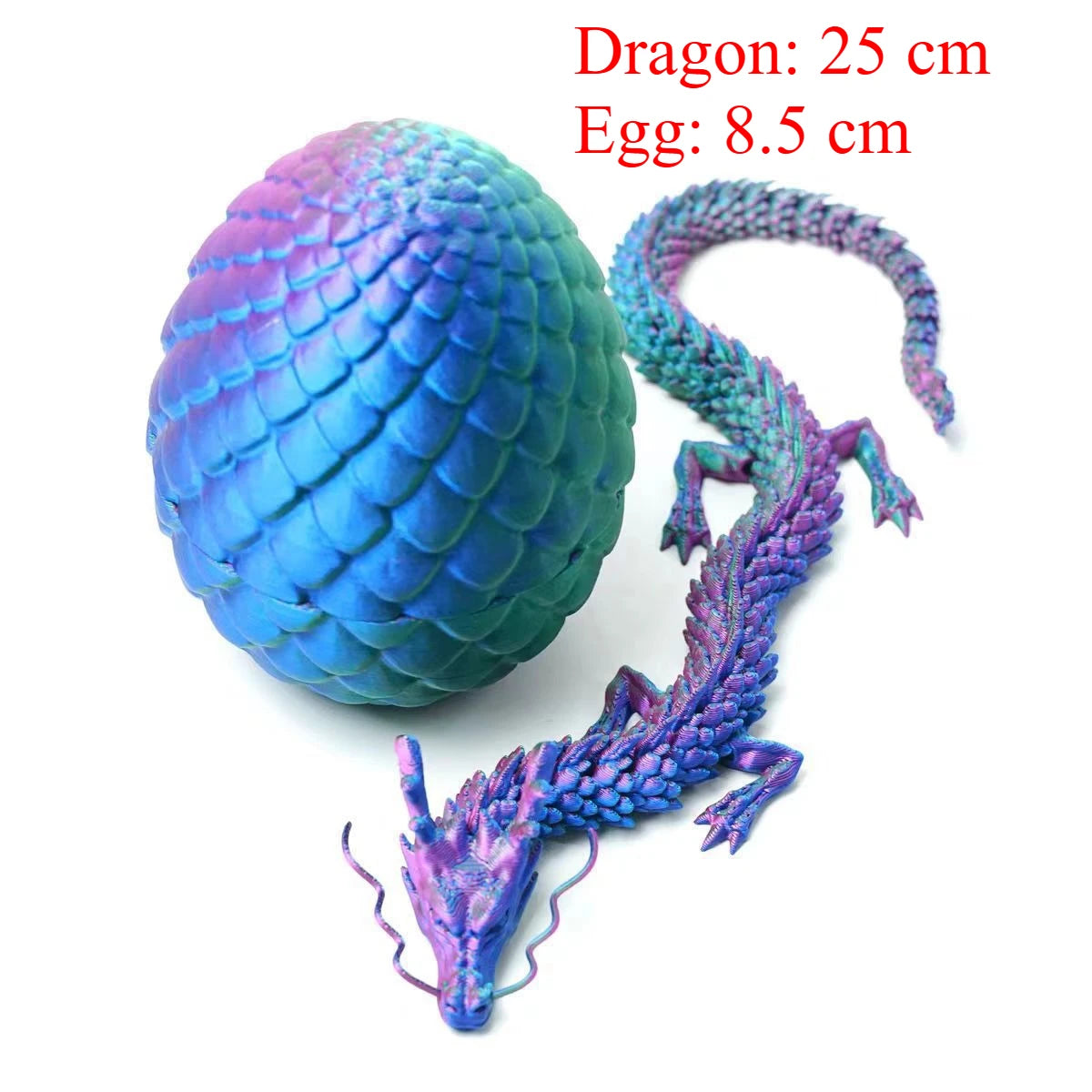 Articulated Dragon Figurine 3D Printed Dragon Egg Mini Model Home Desk Car Ornament Art Craft Decor for Indoor Daily Scenes