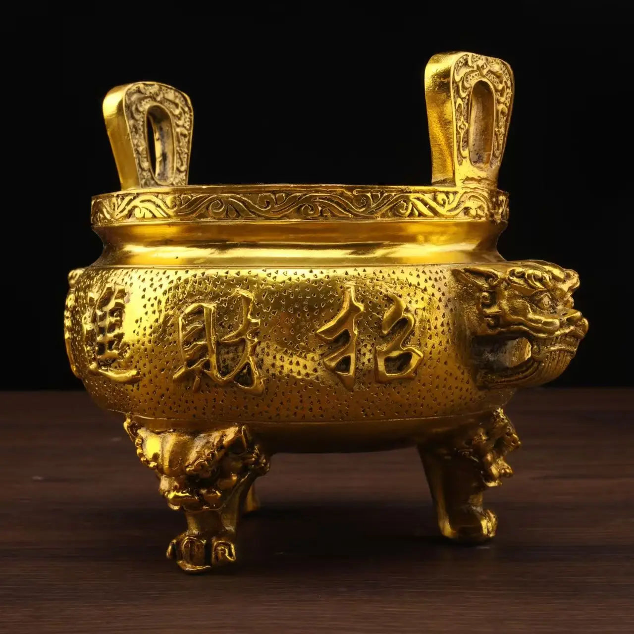 Pure Copper Classical Incense Burner Buddha Worship Fengshui Censer God of Wealth Attraction Ornament for Home Decor