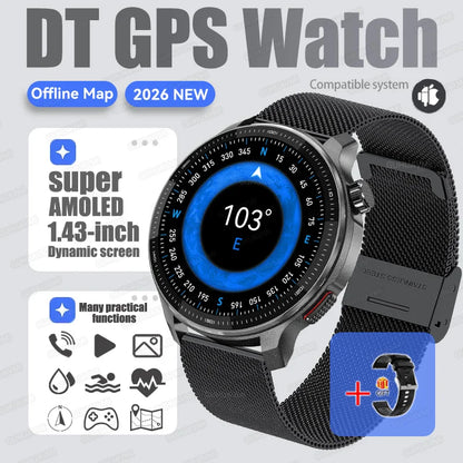 New Outdoor Adventure Tactical Smart Watch Built-in GPS Offline Map 4GB RAM Compass Altimeter Men Fitness Exercise Smart Bracele