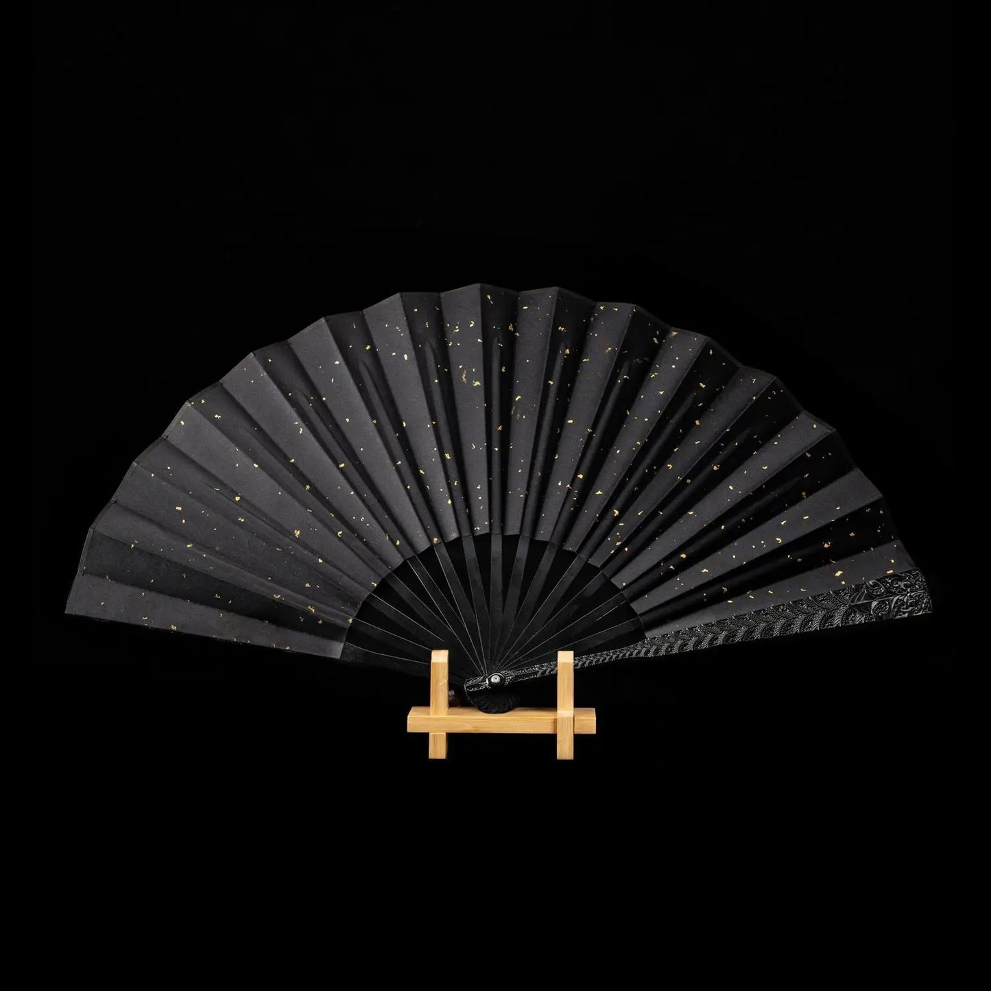 A 10-inch all-metal fan ornament made of classical printed and dyed silk fabric with dragon patterns