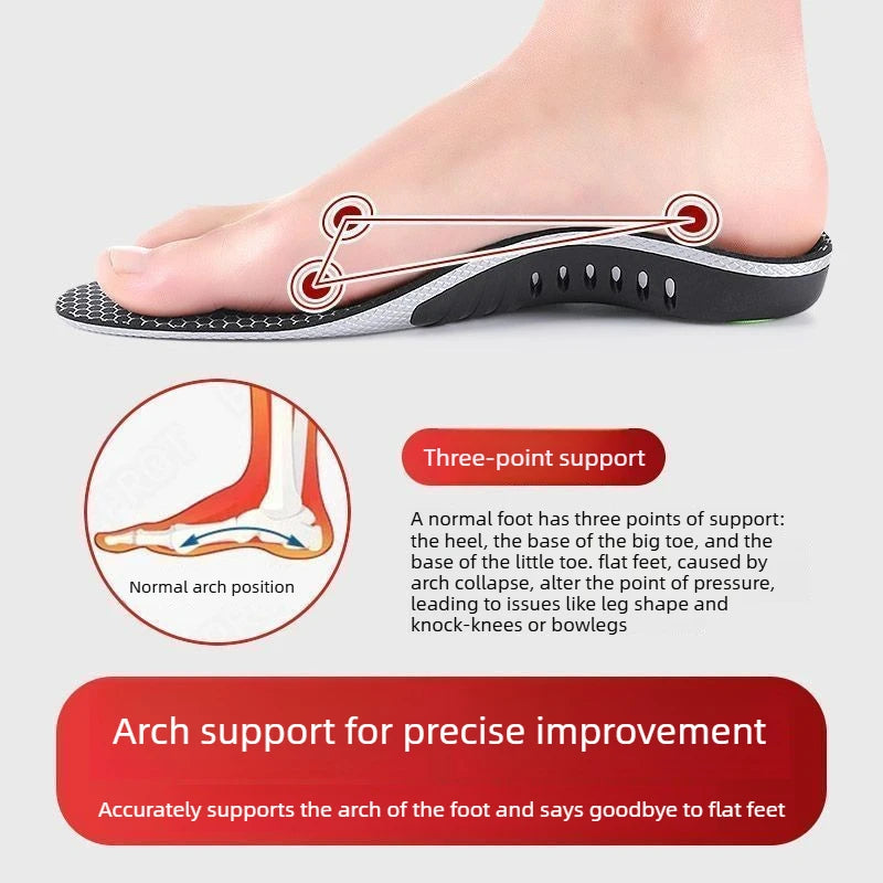 Arch Support Unisex Sports Shock-Absorbing Insoles to Relieve Foot Pain and Fatigue, Graphene Antibacterial and Odor-Resistant