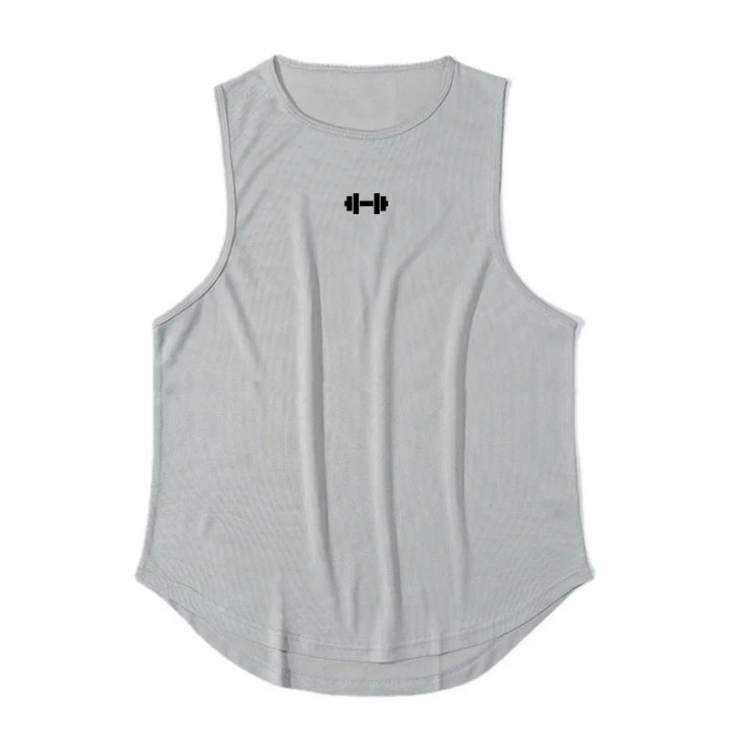 Summer DIY Brand Gym Tank Top Men Mesh Quick Dry Bodybuilding Sleeveless Shirt Fitness Singlets Basketball Clothing Muscle Vest