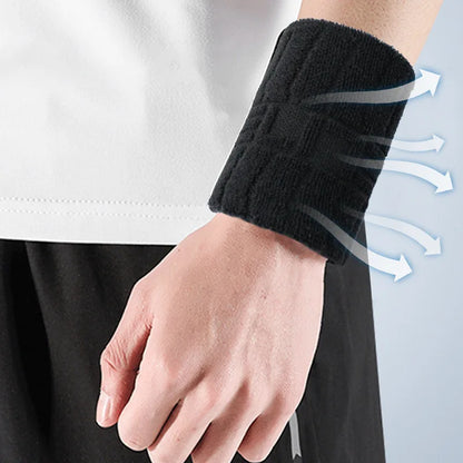 1/2pcs Cotton Sports Wristband Protects Wrists Sweat-Wicking Fitness Gear Suitable for Gym, Basketball, Badminton Sweat Wipe