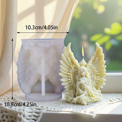 Winged Angel Soywax Candle Silicone Mold 3D Flower Fairy Painting Gypsum Resin Mold DIY Beauty Sculpture Aromatherapy Home Decor