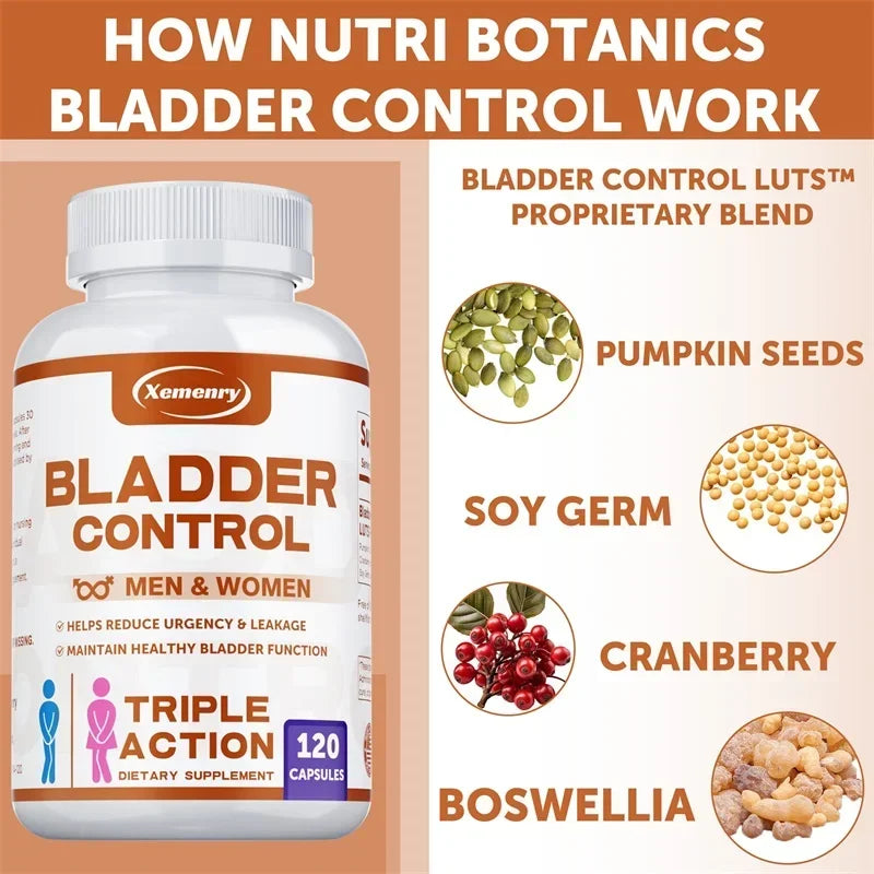 Bladder Control Supplement - Reduce Urinary Frequency and Urgency, Improve Urination, Prevent Leakage, Healthy Function