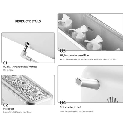 300ml Aroma Diffuser Five Nozzles Colorful Lighting Humidifier 2 Mist Modes Dancing Jellyfish Aromatherapy Diffuser for Bedroom
