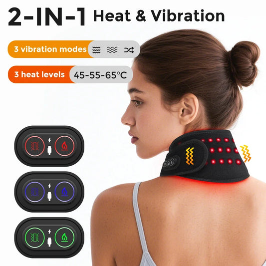 Electric Wireless Heated Neck Protection Belt Three Adjustable Temperature Levels Warmth Neck Massage Relaxation Full body use