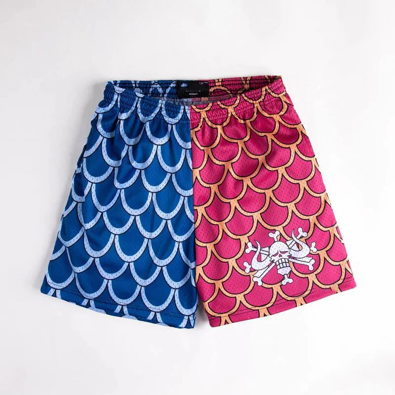 Anime Shorts Men Women Manga Cartoon 3D Printing Sports Casual Shorts to Gym Fitness Quick Dry Mesh Oversized Board Short Pants