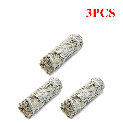 Meditation Incense White Sage Pure Grass Bundle California Smudge Stick Wand for Spiritual Incense Sticks Burning Aromatherapy