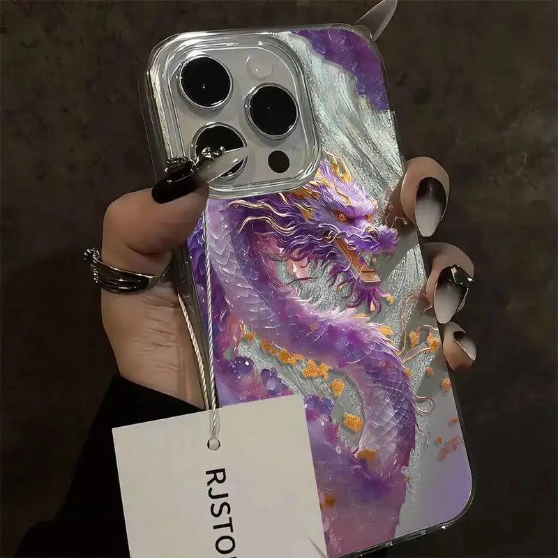 Purple Dragon Phone Case For iPhone 17 17 pro 16 15 Pro Max 17air 14pro 11 13 12promax  xr xsmax  Cover