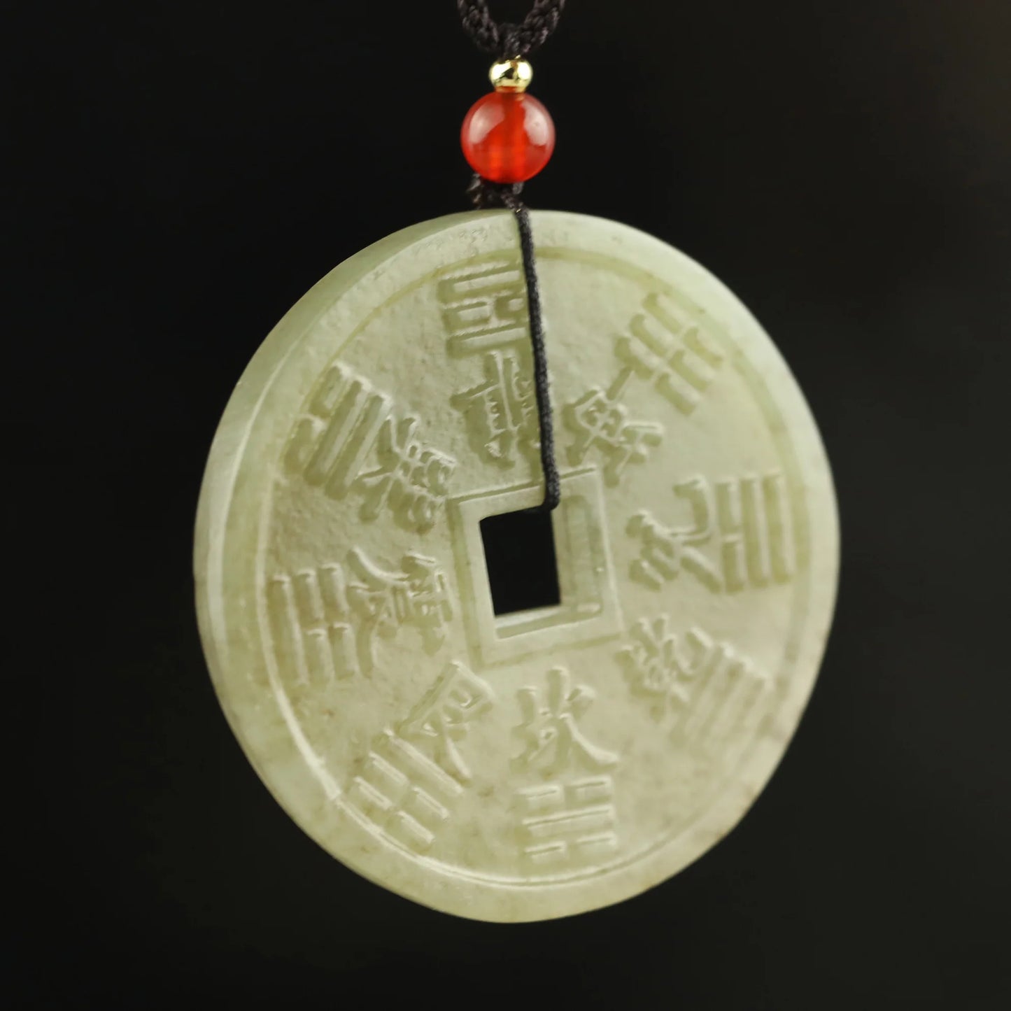 China Natural hetian Jade Hand Carved statue flower and dragon loong pendant #50