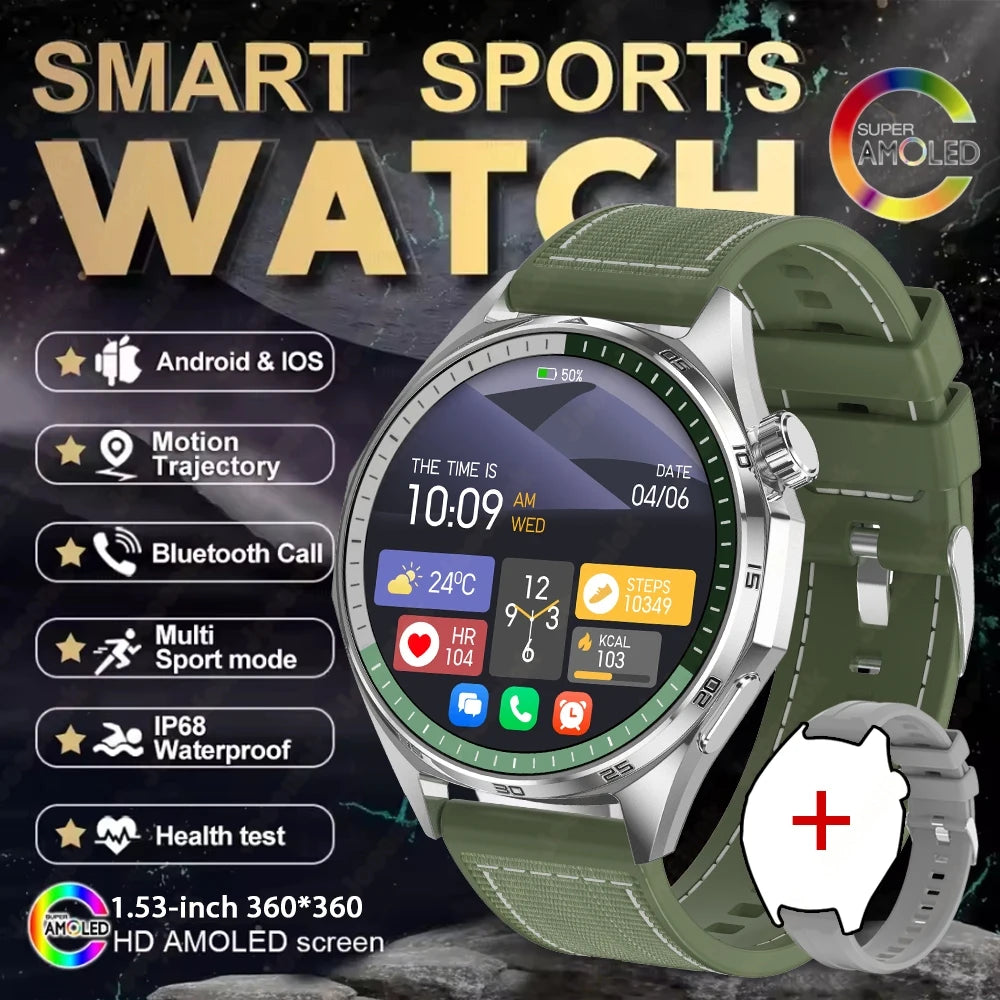 2026 New Watch 6 PRO Bluetooth Call Smart Watches Men GPS Tracking Sports Fitness IP68 Waterproof 1.53inch AMOLED Smartwatch