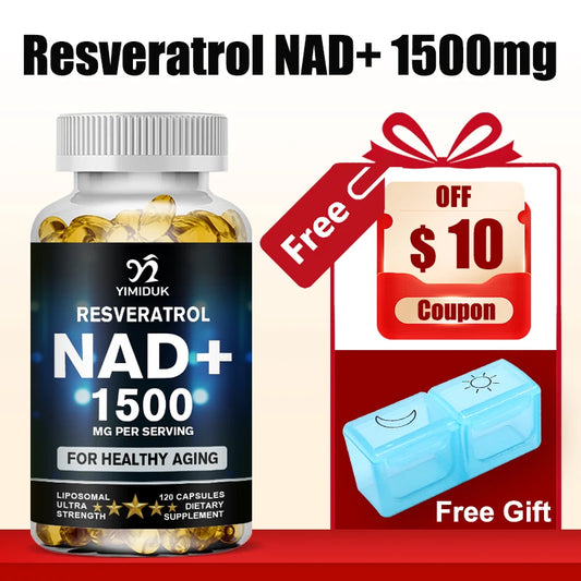 NAD Capsules Supplements - with Resveratrol, Natural Energy, Anti-aging & Cellular Health, Strengthens The Immune System