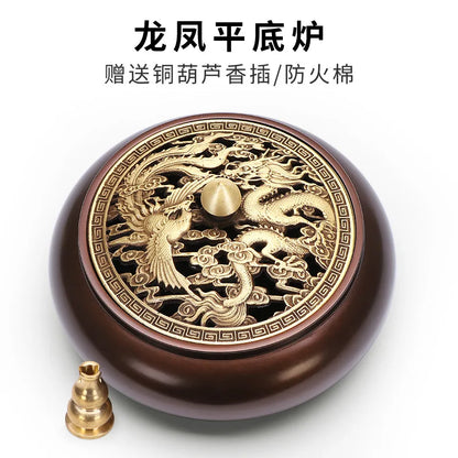 Incense Furnace Pure Copper Household Indoor Sandalwood Antique Pan Incense Furnace Soothes The God Incense Furnace