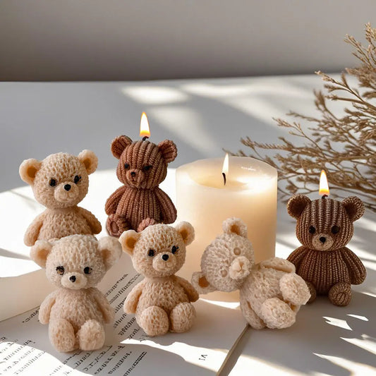 Cute Mini Bear Silicone Mold DIY Animal Bear Aromatherapy Candle Silicone Mold Crystal Epoxy Resin Soap Home Decoration