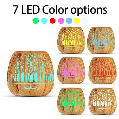 Tuya Smart 500ml Aromatherapy Essential Oil Diffuser Wood Grain Air Humidifier Aromatherapy Ultrasonic Remote Control Home Bedro