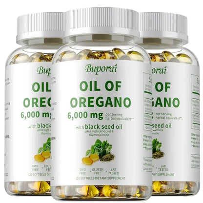 Oil of Oregano Supplements - 100% Pure Natural Formula Rich in Antioxidants Increase Immune System Health Portable Meet