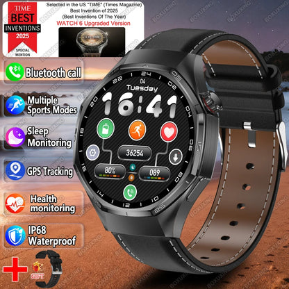 New Global Version Watch 6 Pro GPS Smart Watch Men Sports Fitness AMOLED Screen Health Monitor BT Call Waterproof Smartwatches
